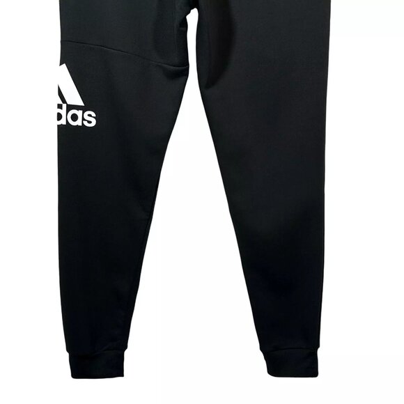 Adidas Men's Fleece Sweat Pants Size 2XL Tall (39X36) Black/White Tapered Leg - Picture 6 of 13